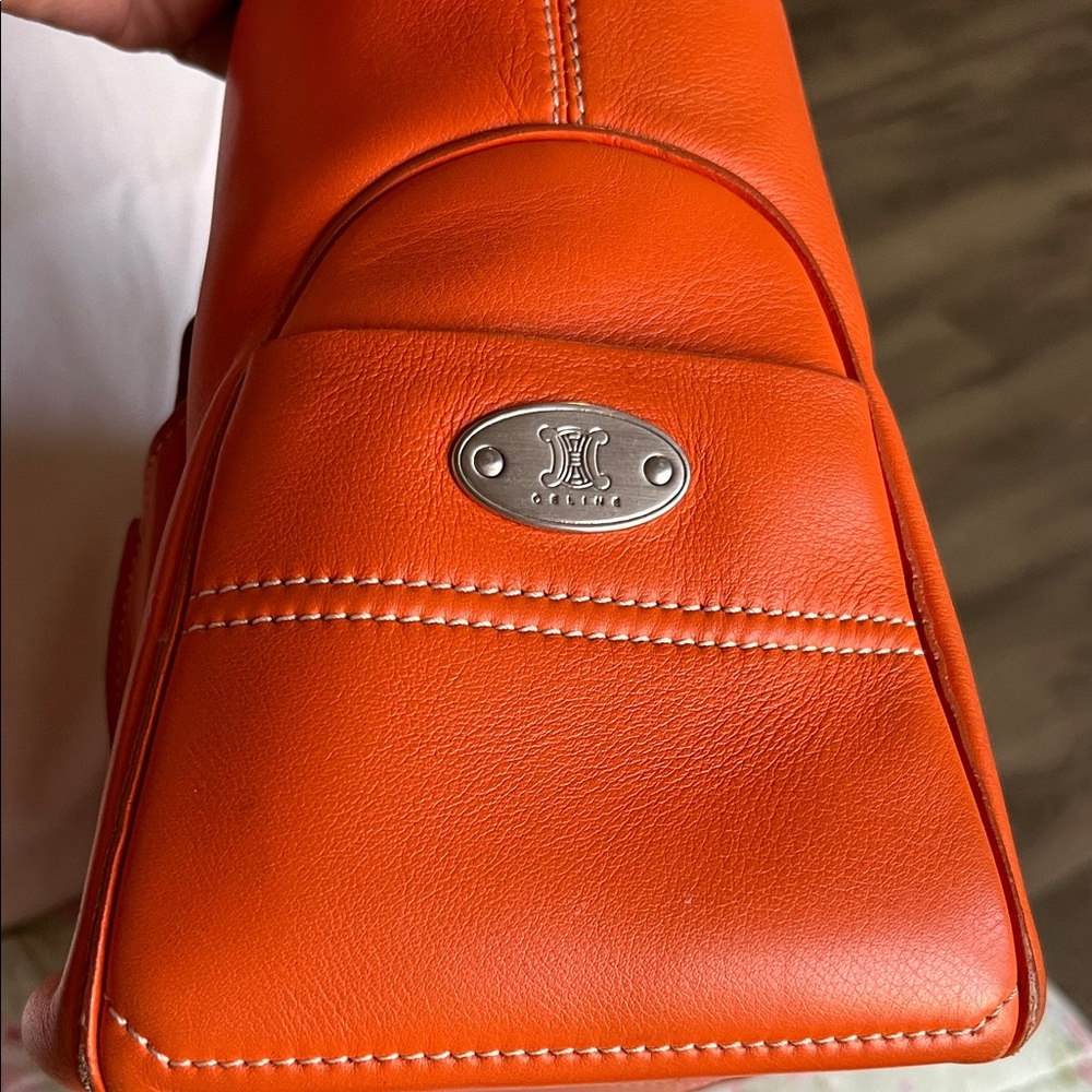 Celine Bougie Bright Orange Satchel Bag - Picture 2 of 13